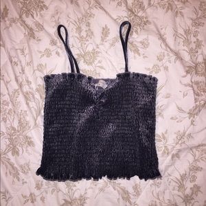 Scrunched Velvet Tank Top